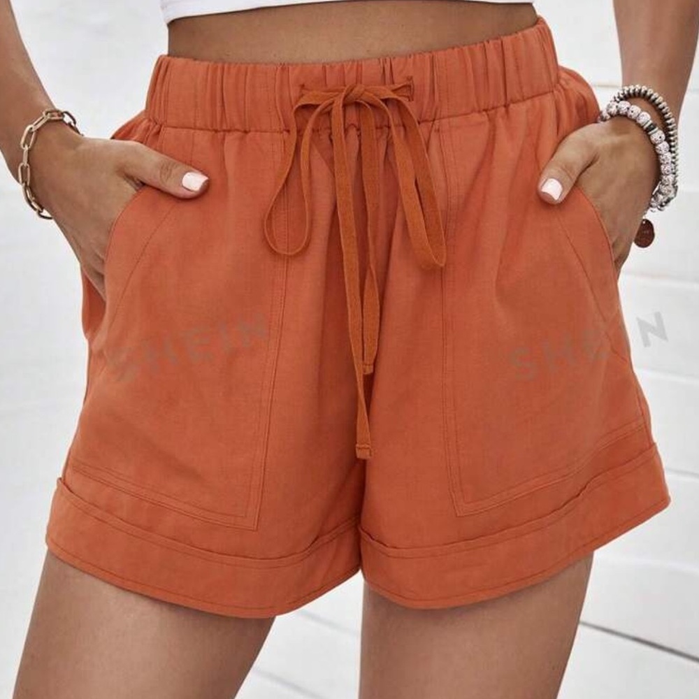 NWOT Orange Drawstring Shorts